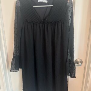 Zara Black Long Sleeve Dress